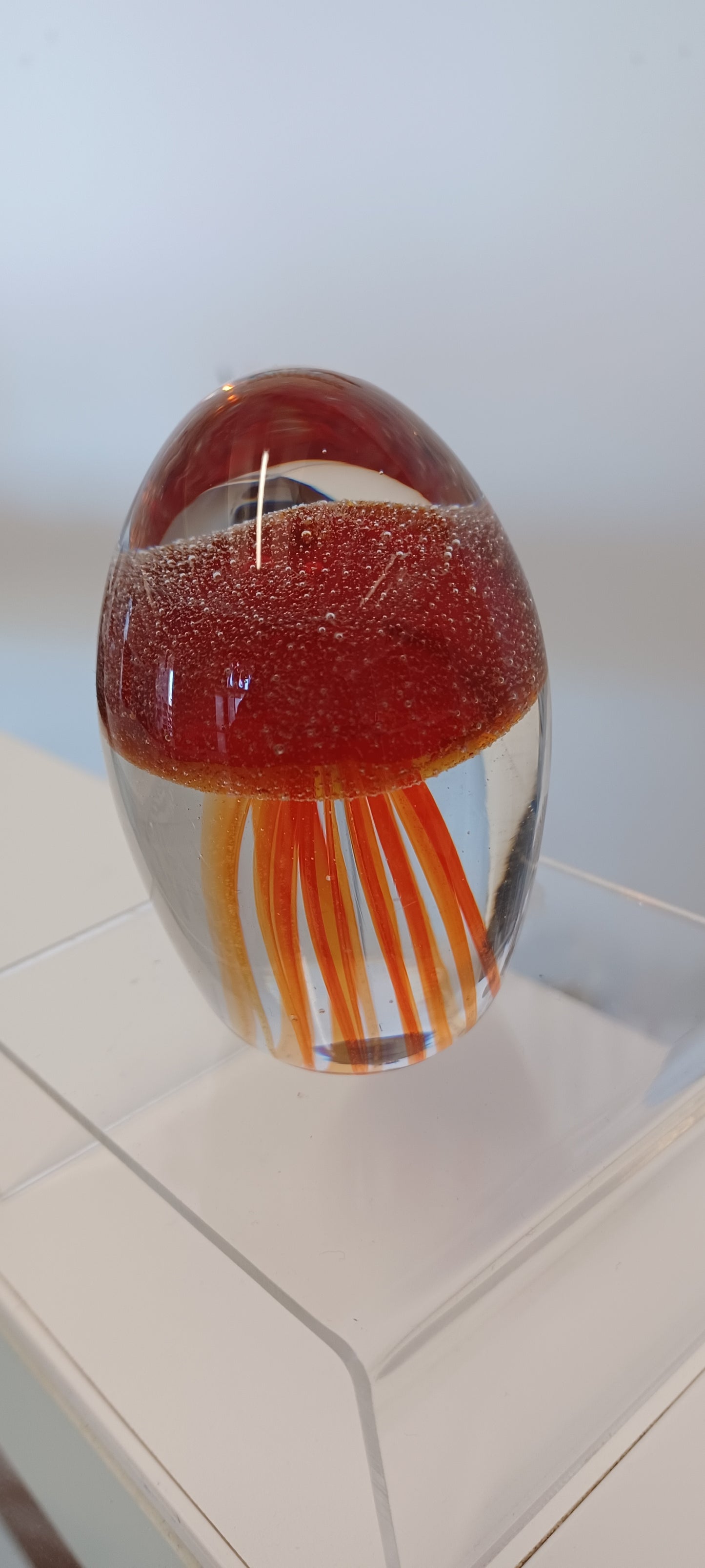 Glass Jellyfish Paperweight