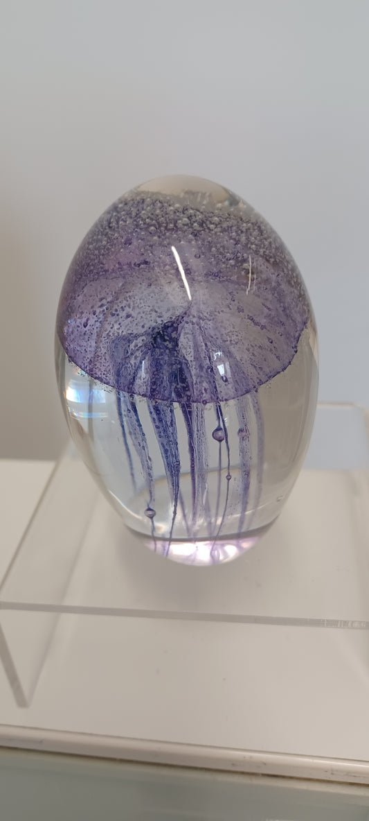 Glass Jellyfish Paperweight