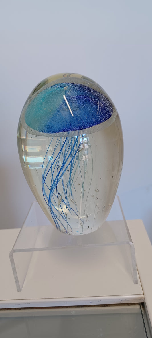 Glass Jellyfish Paperweight
