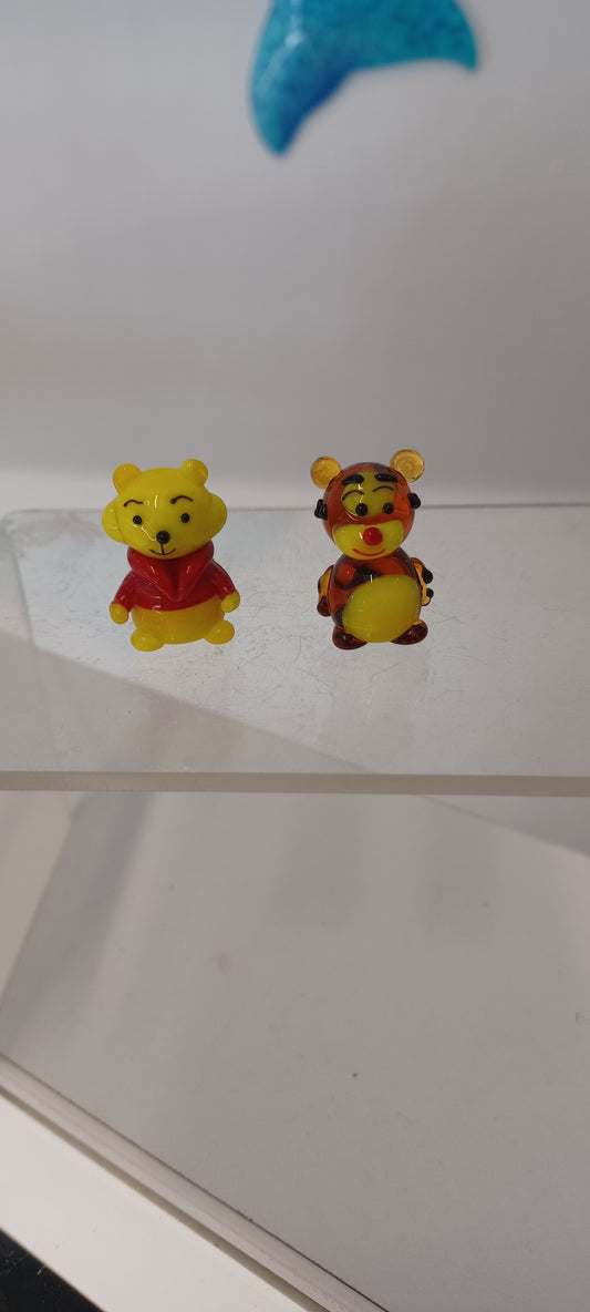 Glass Winnie the Pooh and Tigger