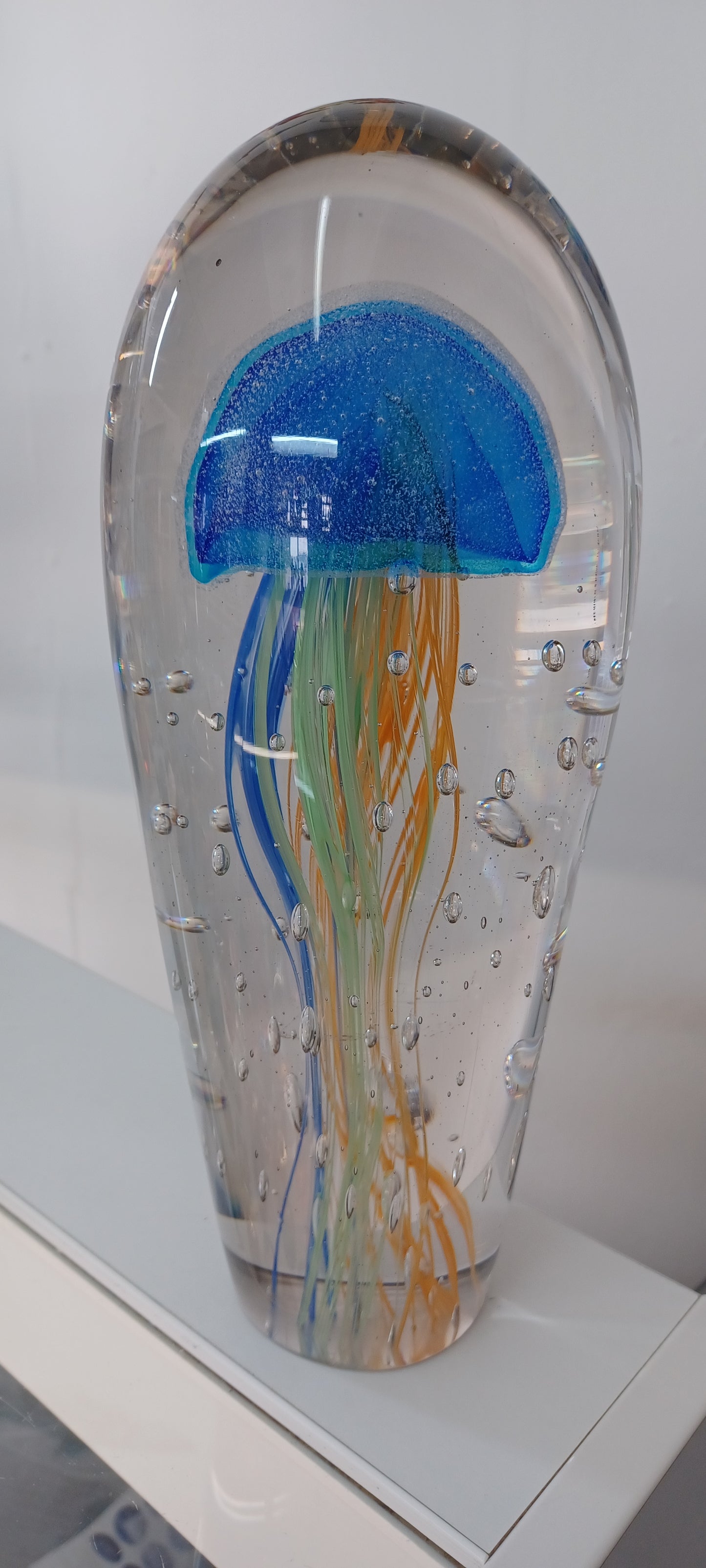 Glass Jellyfish Paperweight