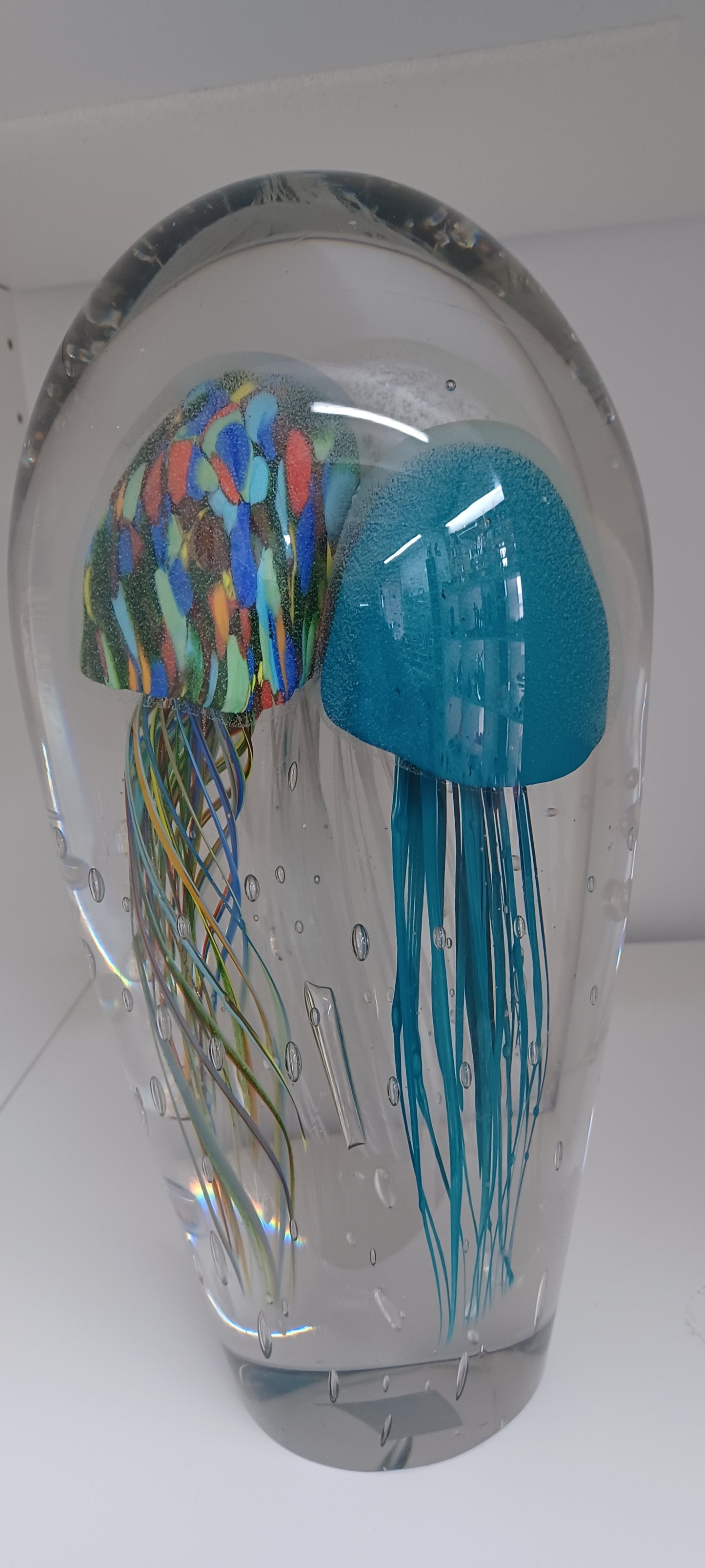 Glass Jellyfish Paperweight