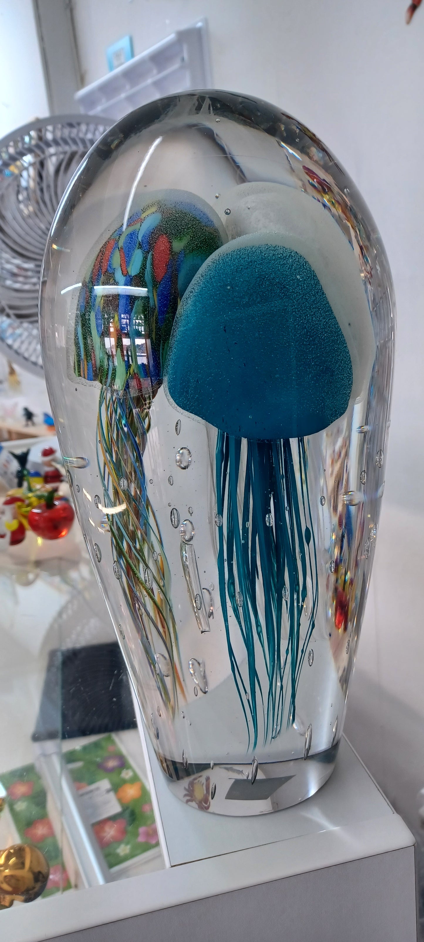 Glass Jellyfish Paperweight
