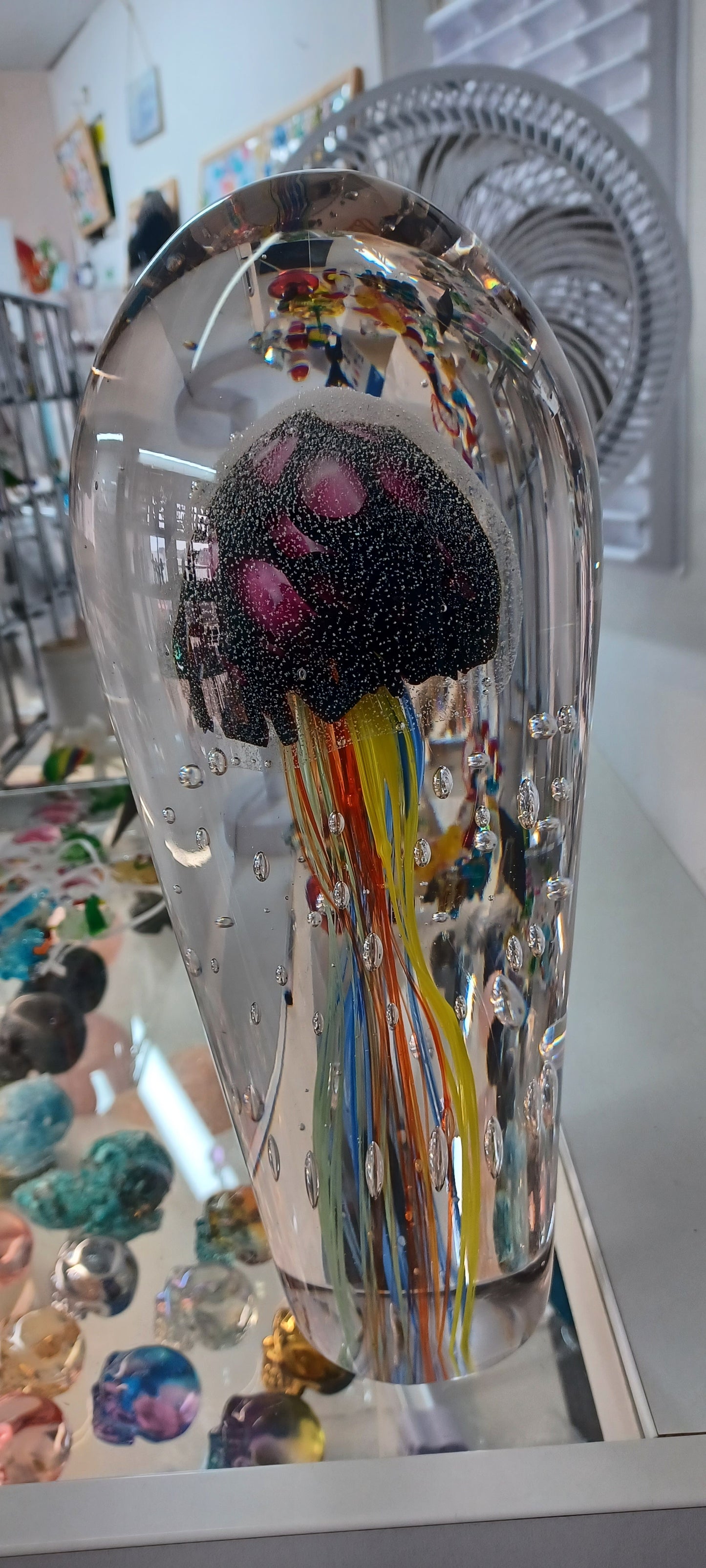 Glass Jellyfish Paperweight