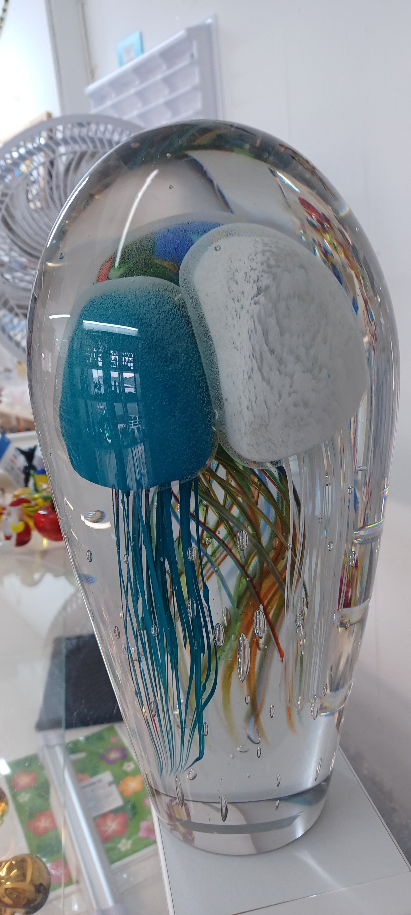 Glass Jellyfish Paperweight