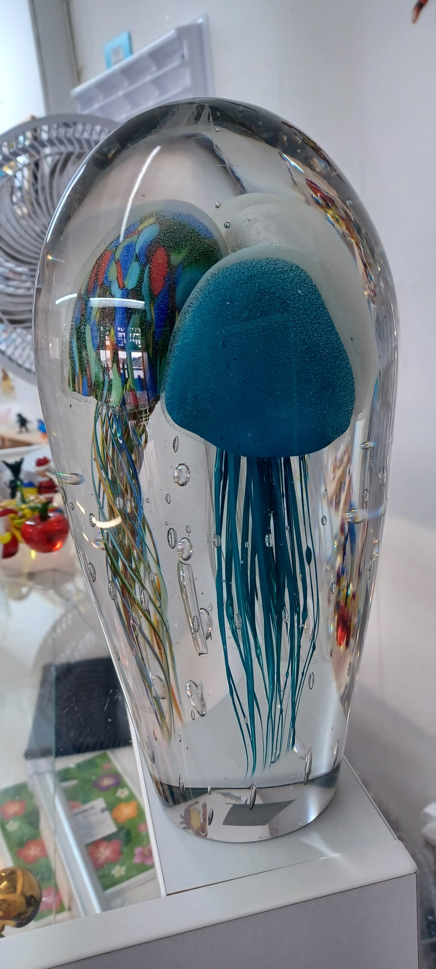 Glass Jellyfish Paperweight