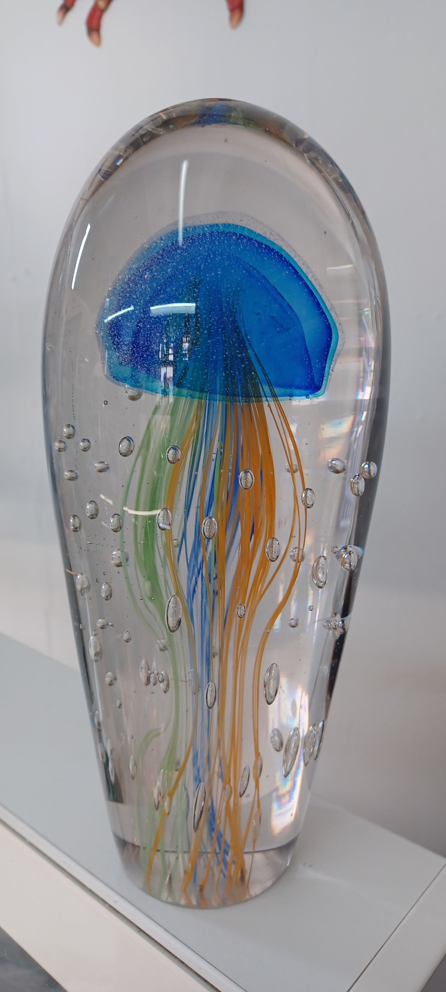 Glass Jellyfish Paperweight