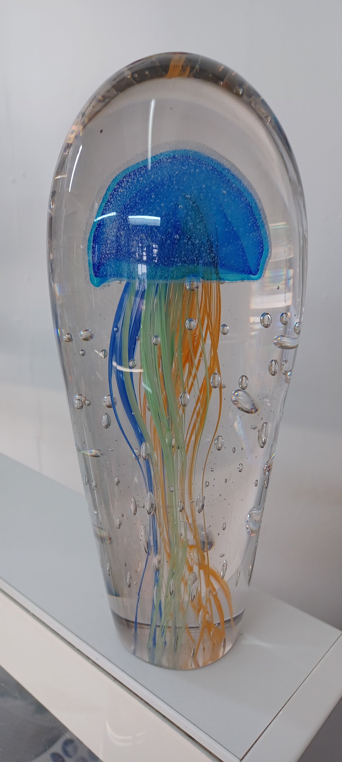 Glass Jellyfish Paperweight