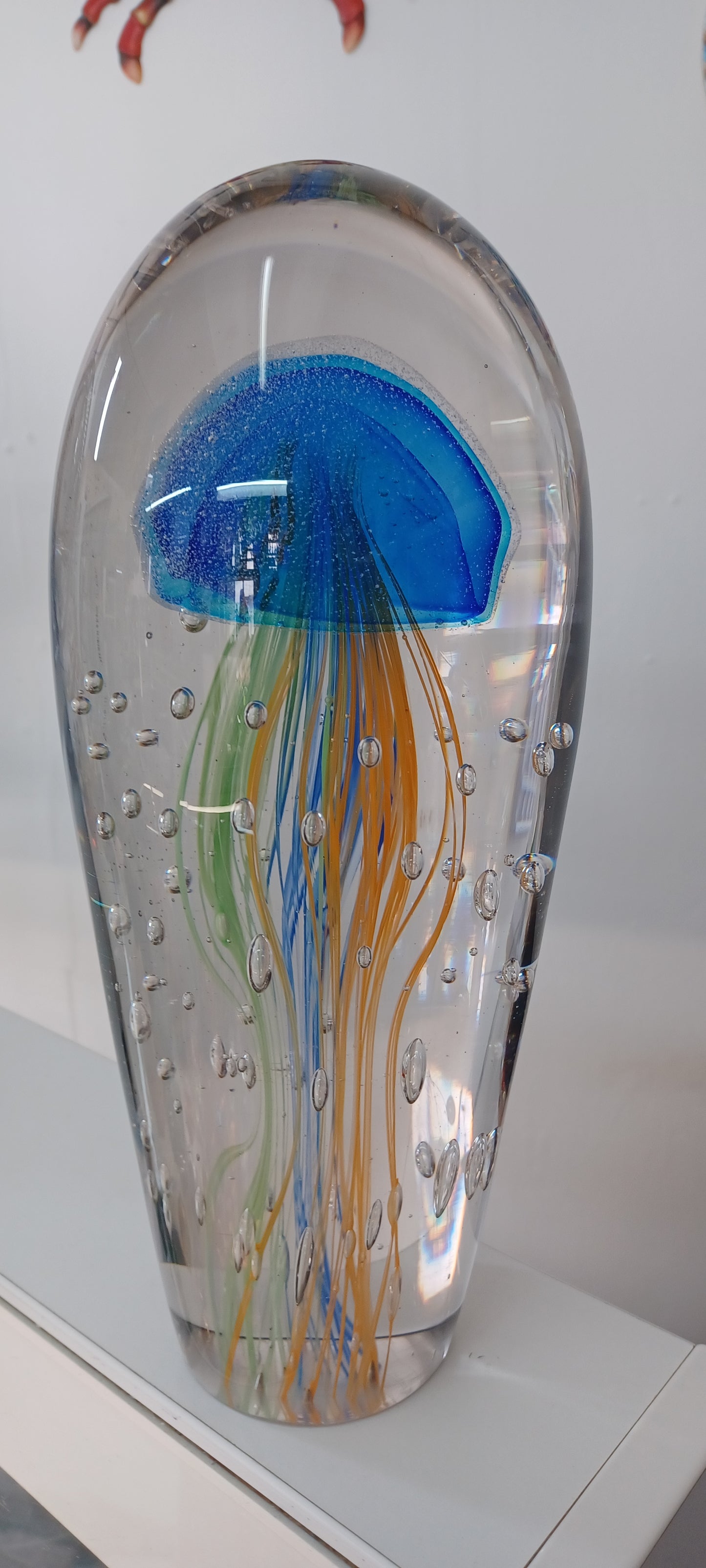 Glass Jellyfish Paperweight