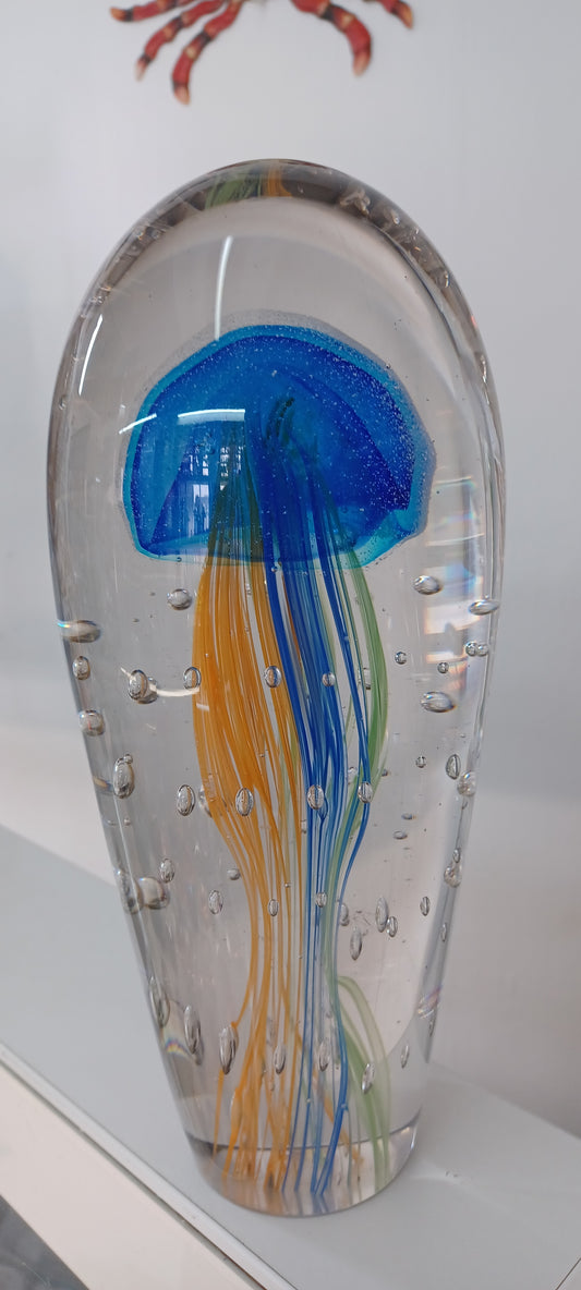 Glass Jellyfish Paperweight
