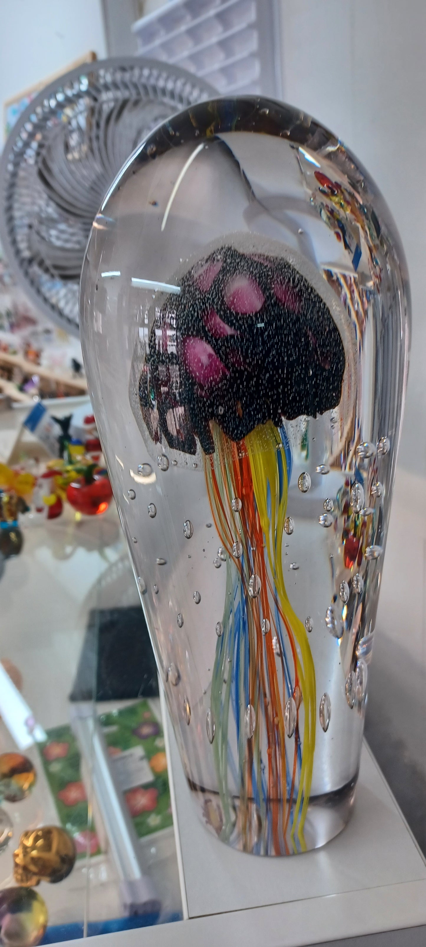 Glass Jellyfish Paperweight
